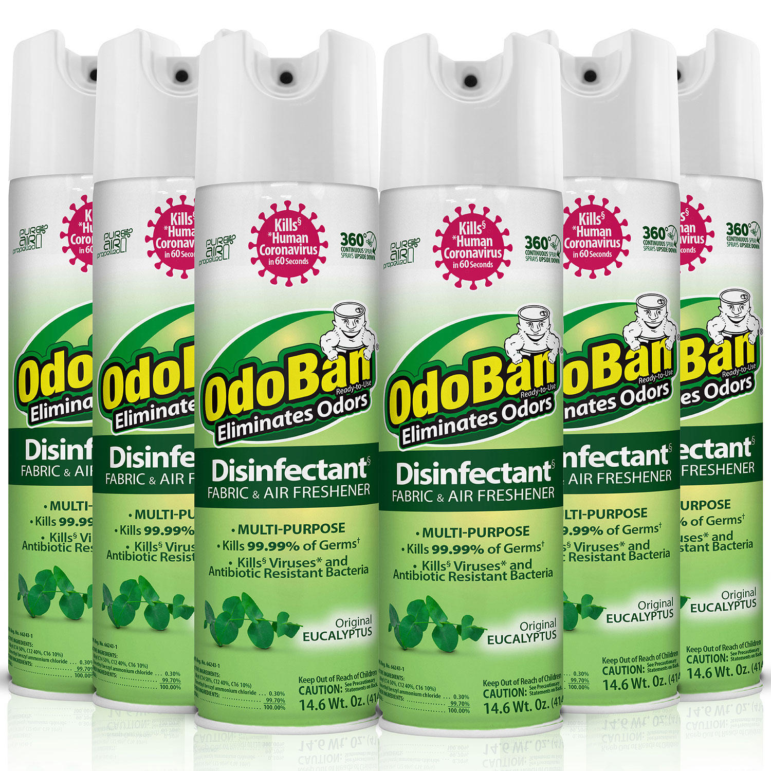 OdoBan Disinfectant Spray, 14.6 oz./can, 6 pk. (Choose Scent)