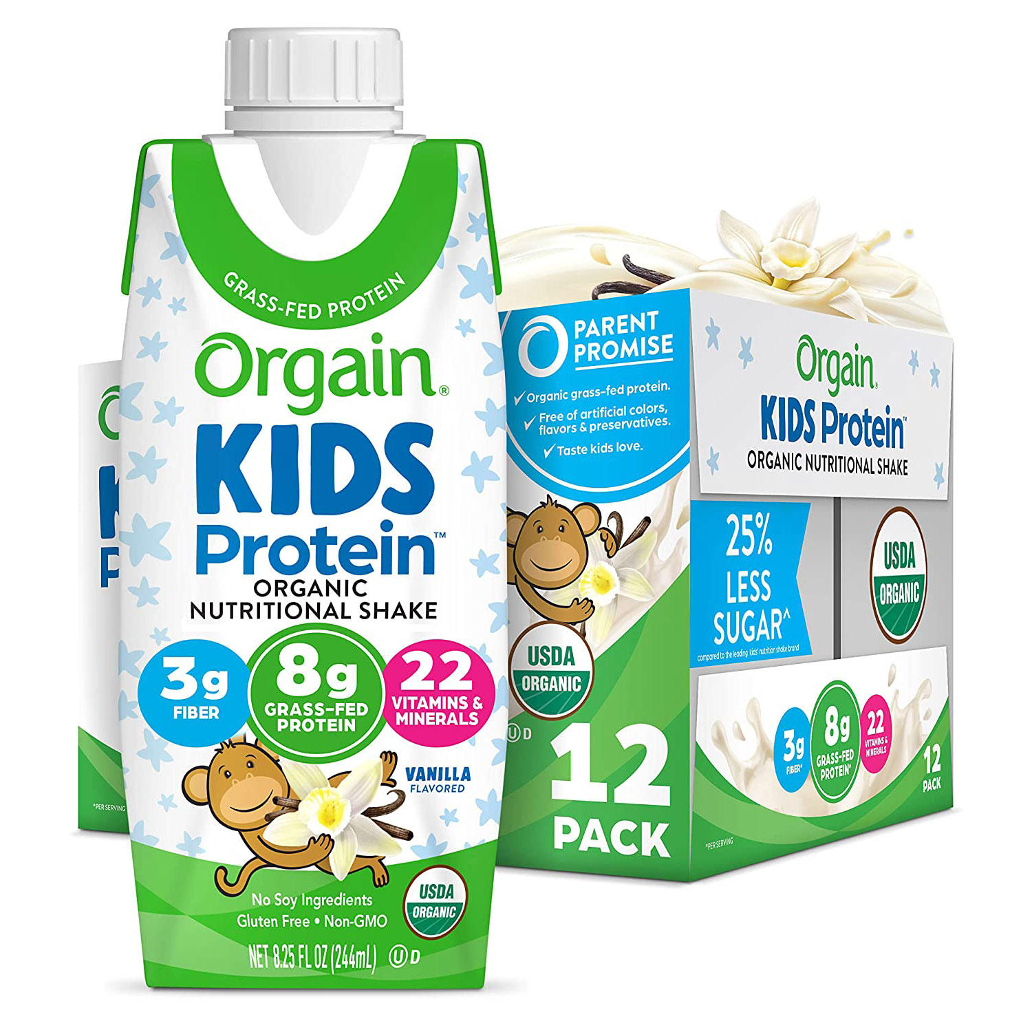 Orgain Kids Protein Organic Nutritional Shake, 8.25 fl. oz., 12 pk. - Vanilla