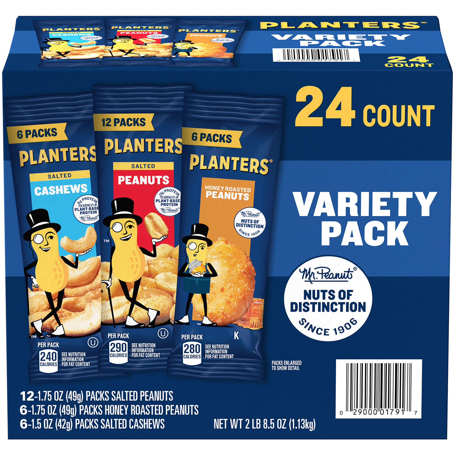 Planters Nuts Cashews and Peanuts Variety Pack (40.5 oz., 24 pk.)