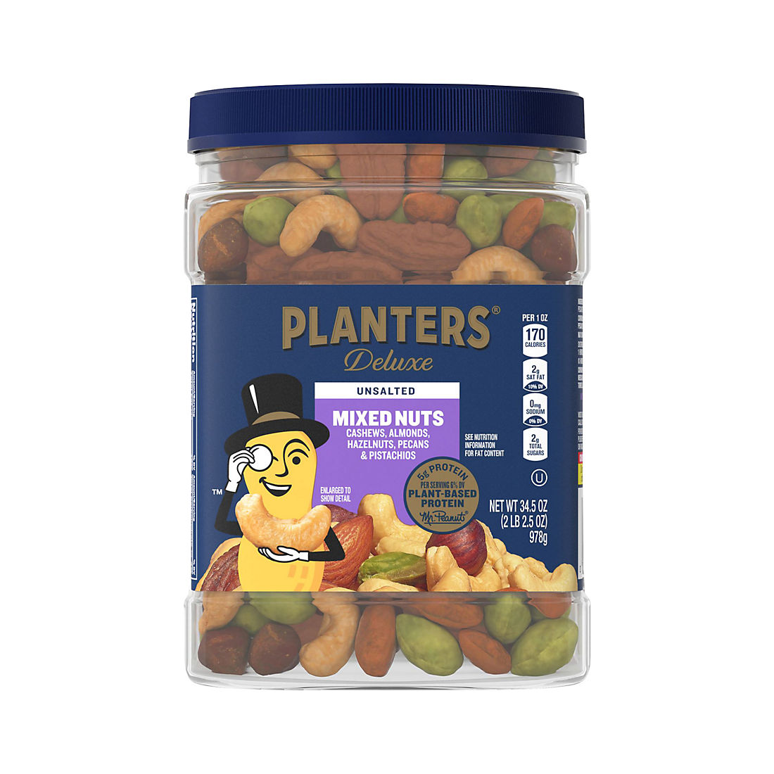 Planters Unsalted Premium Blend Mixed Nuts, 34.5 oz.