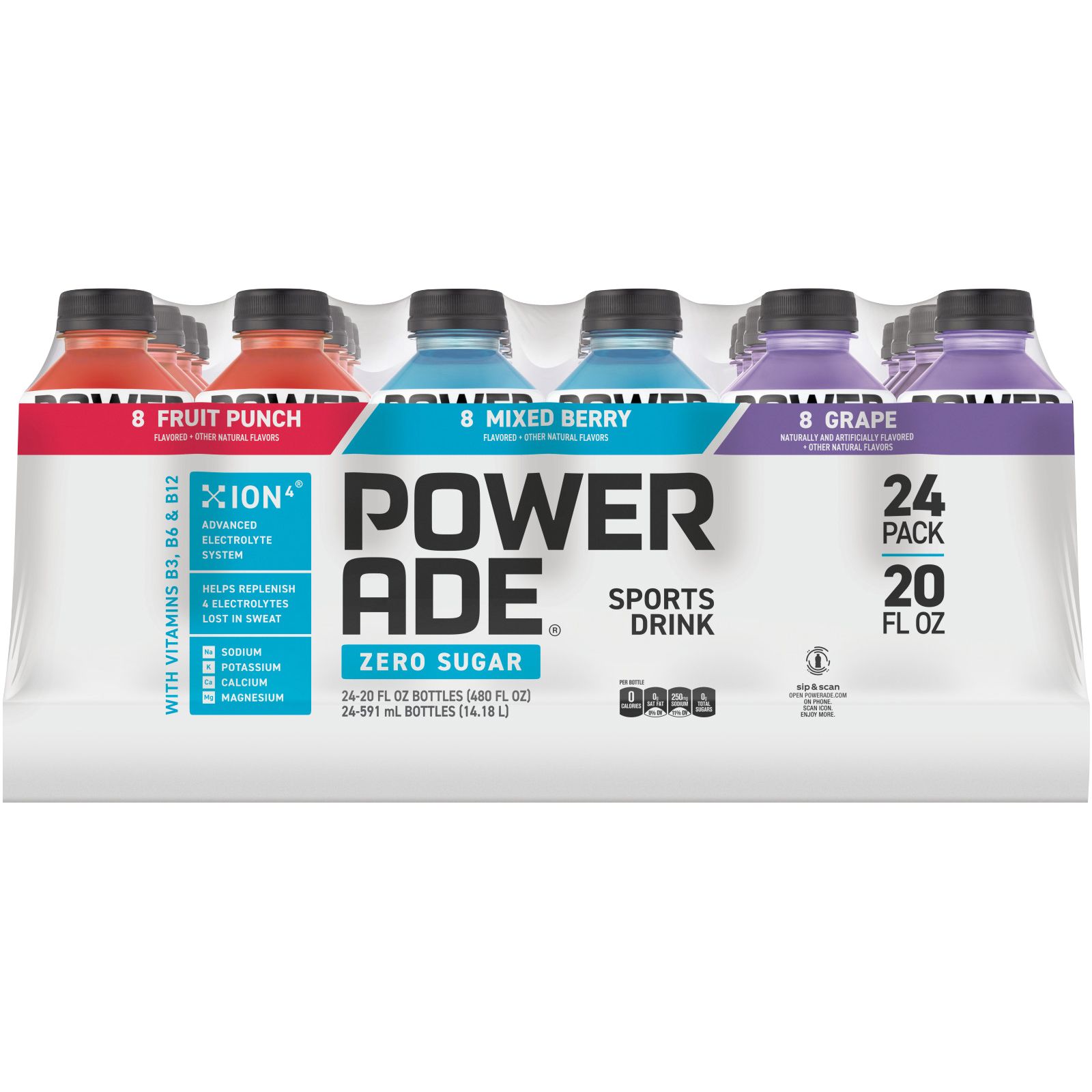 Powerade Zero Calorie Sports Drink, 24 ct./20 oz.