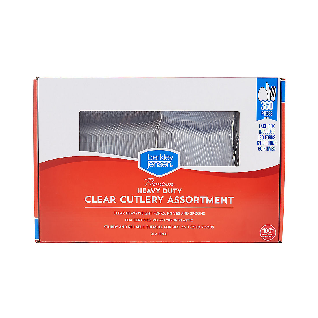 Berkley Jensen Premium Cutlery Combo, 360 ct. - Clear
