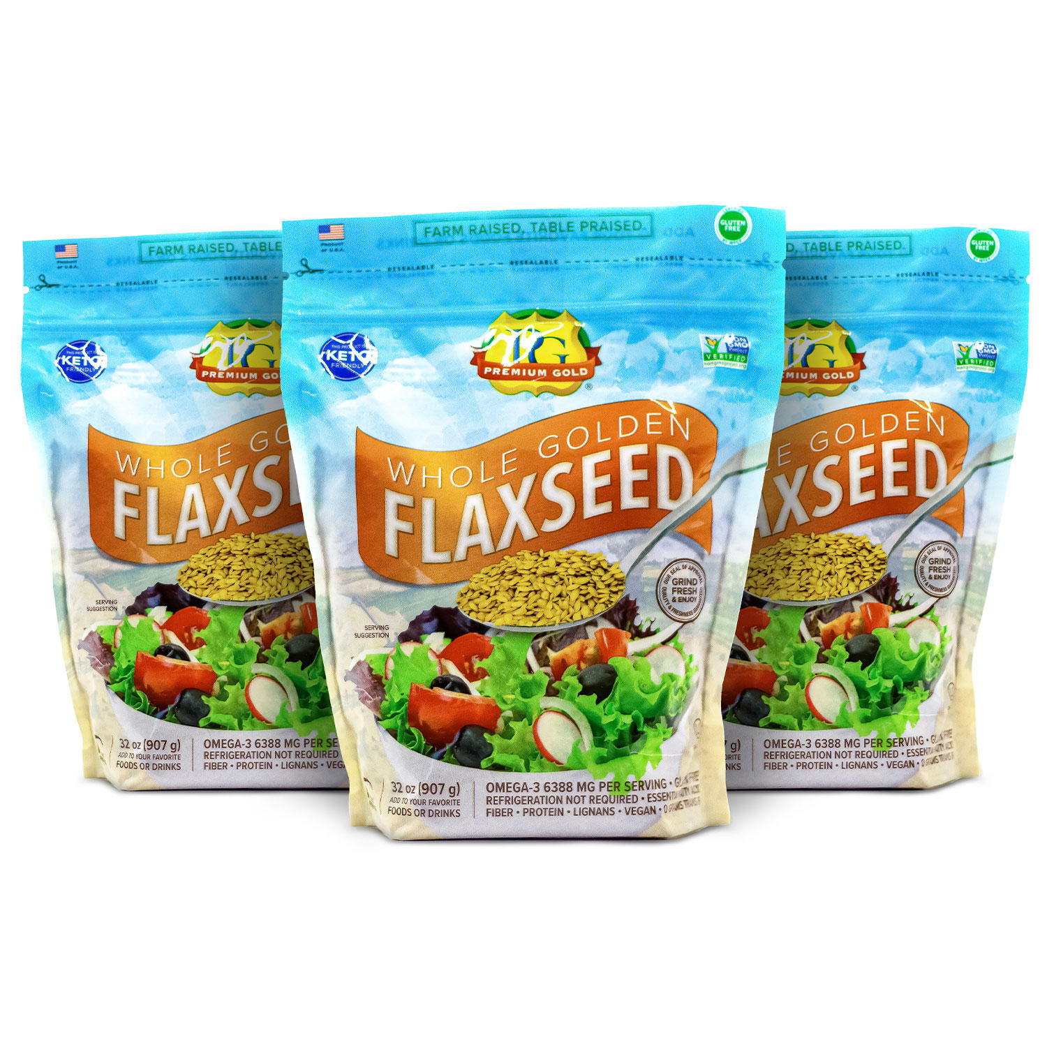 Premium Gold Whole Flaxseed (96 oz.)