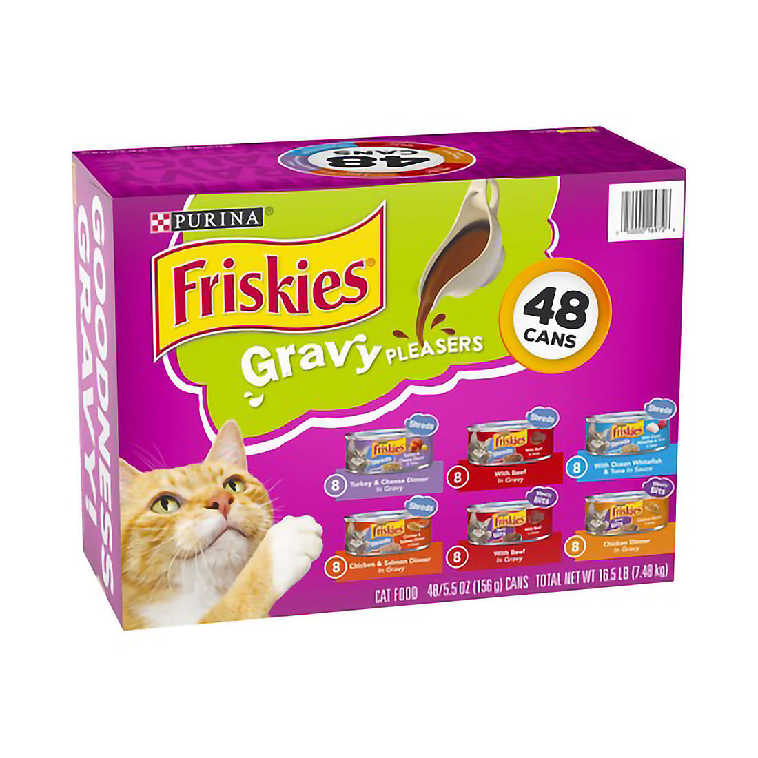 Purina Friskies Gravy Pleasers Cat Food Variety Pack,  48 ct./5.5 oz.