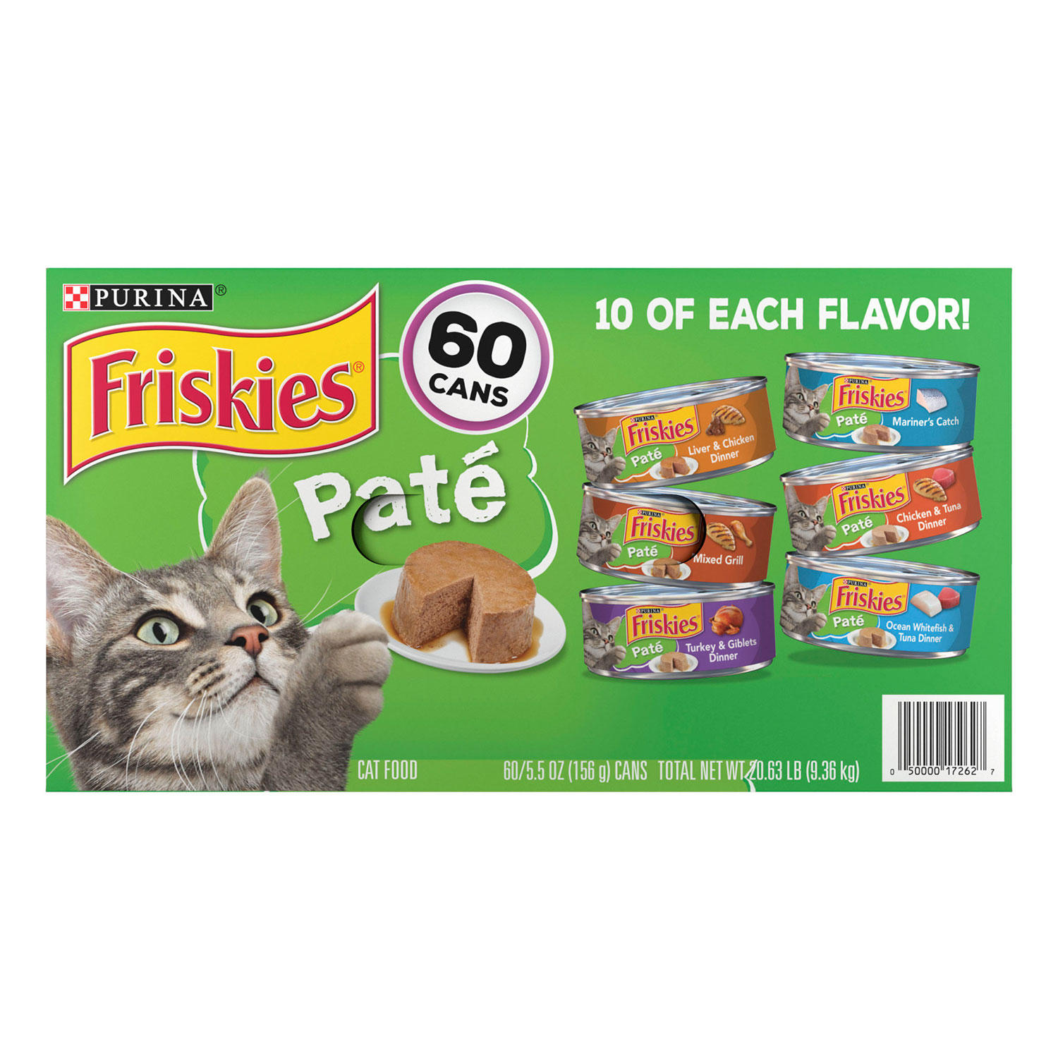 Purina Friskies Pate Wet Cat Food, Variety Pack (5.5 oz., 60 ct.)