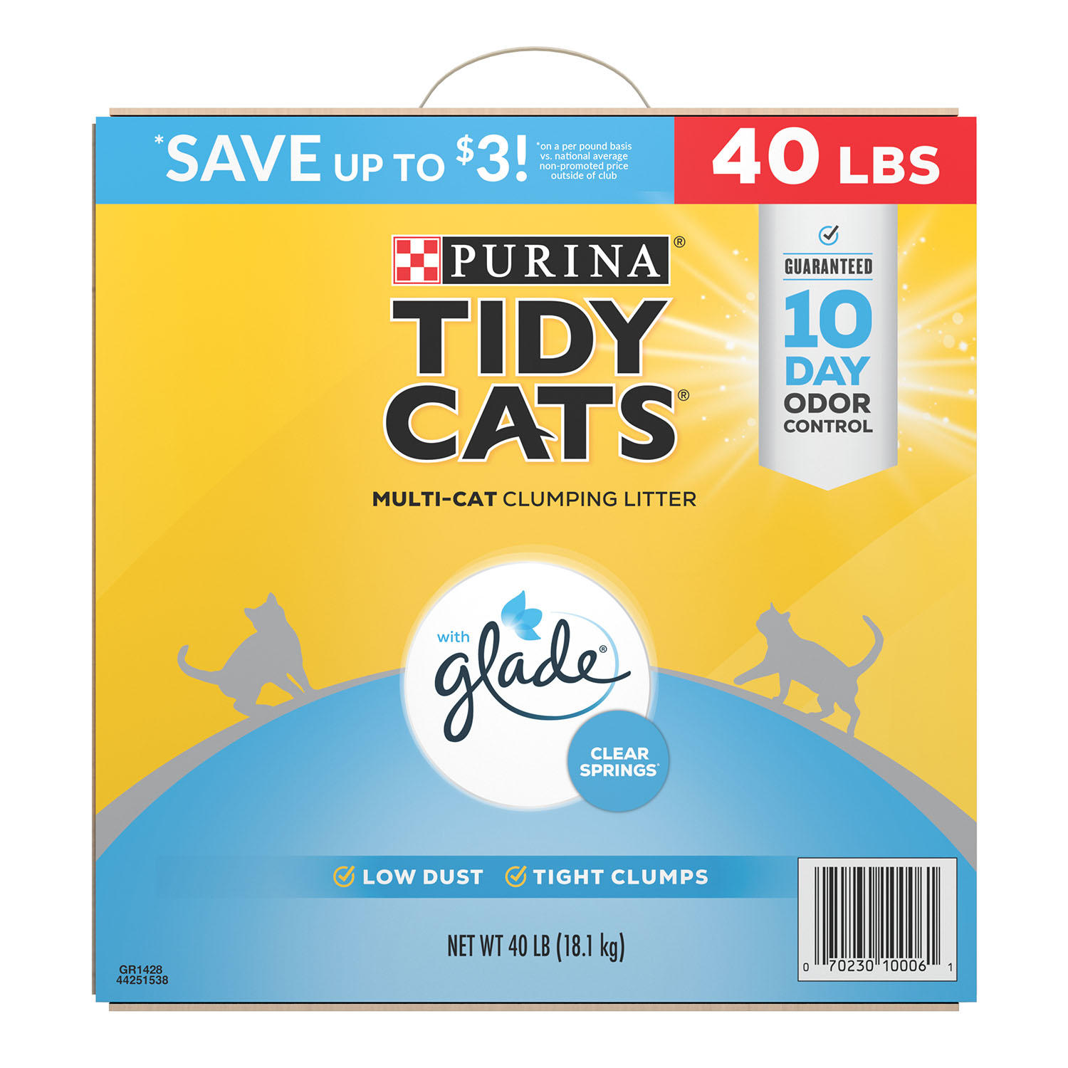 Purina Tidy Cats Multi-Cat Clumping Litter, Clear Springs Scent (40 lbs.)
