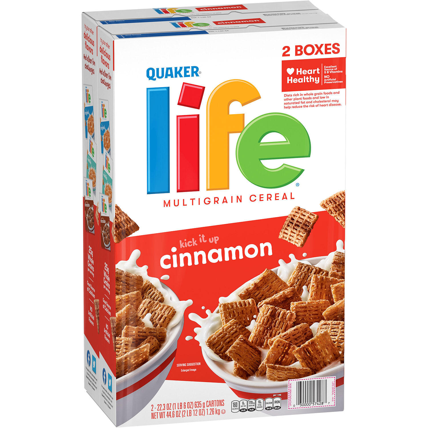 Quaker Life Multi-Grain Cereal, Cinnamon (2 pk.)