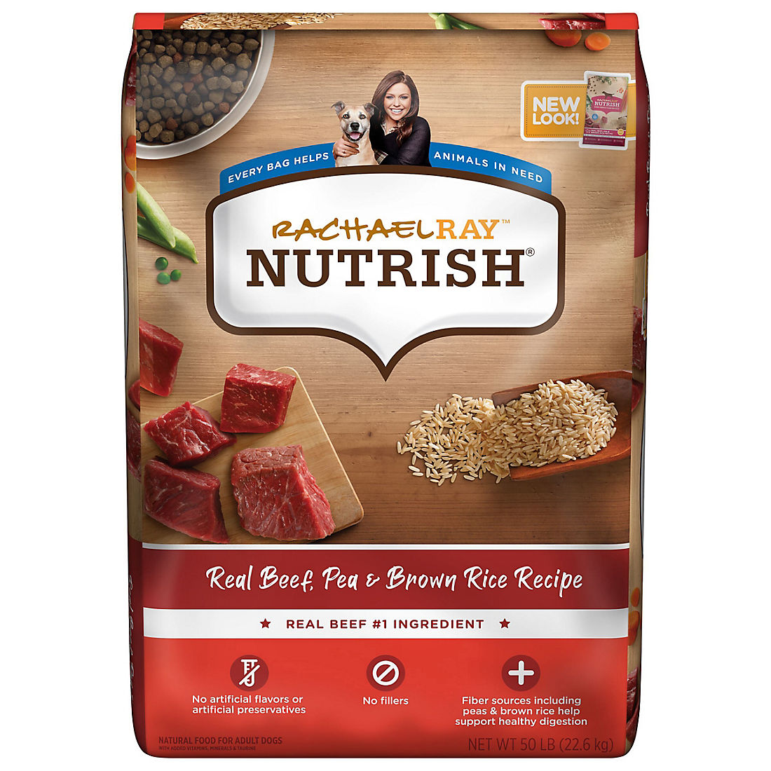 Rachael Ray Nutrish Beef and Brown Rice Dry Dog Food, 50 lbs.