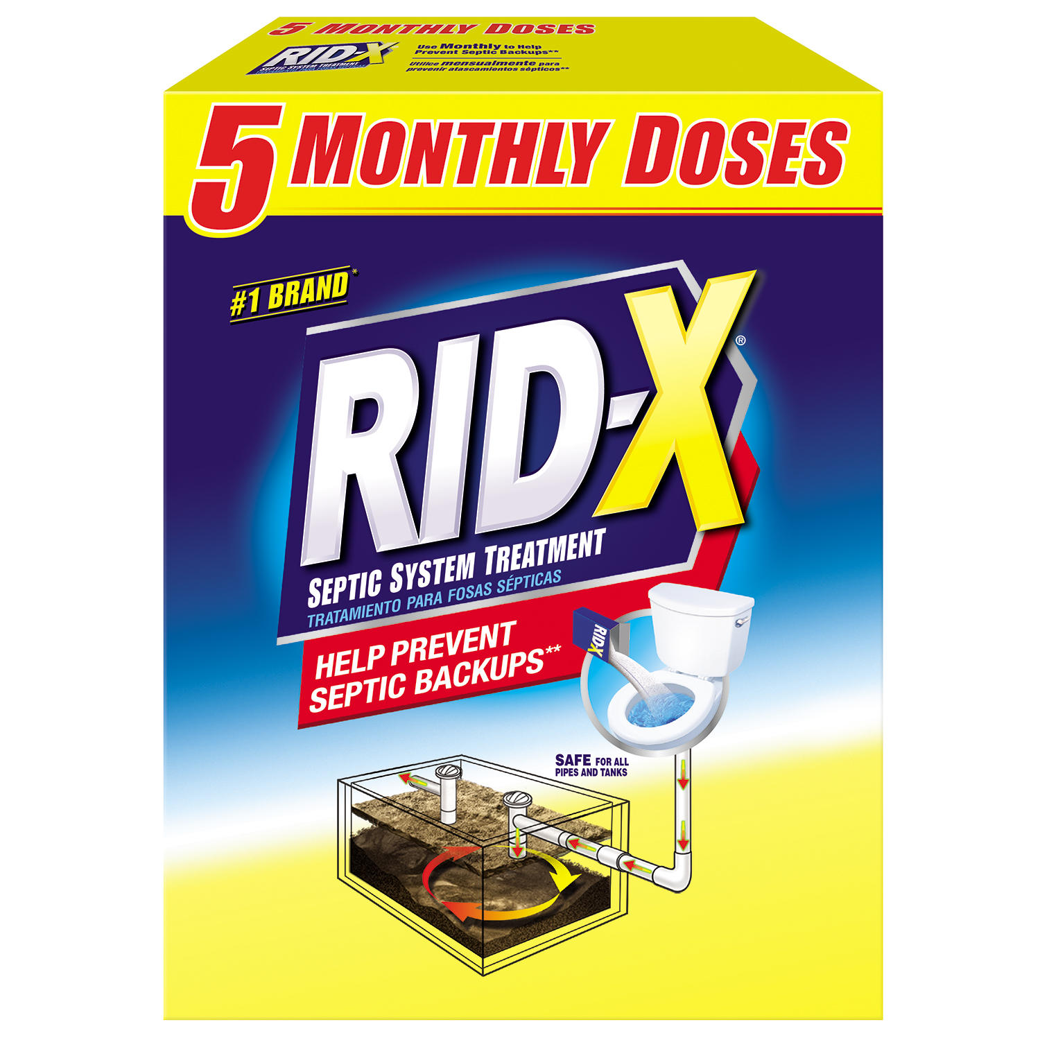 RID-X Septic Tank Treatment Powder, 5 Month Supply (49 oz.)
