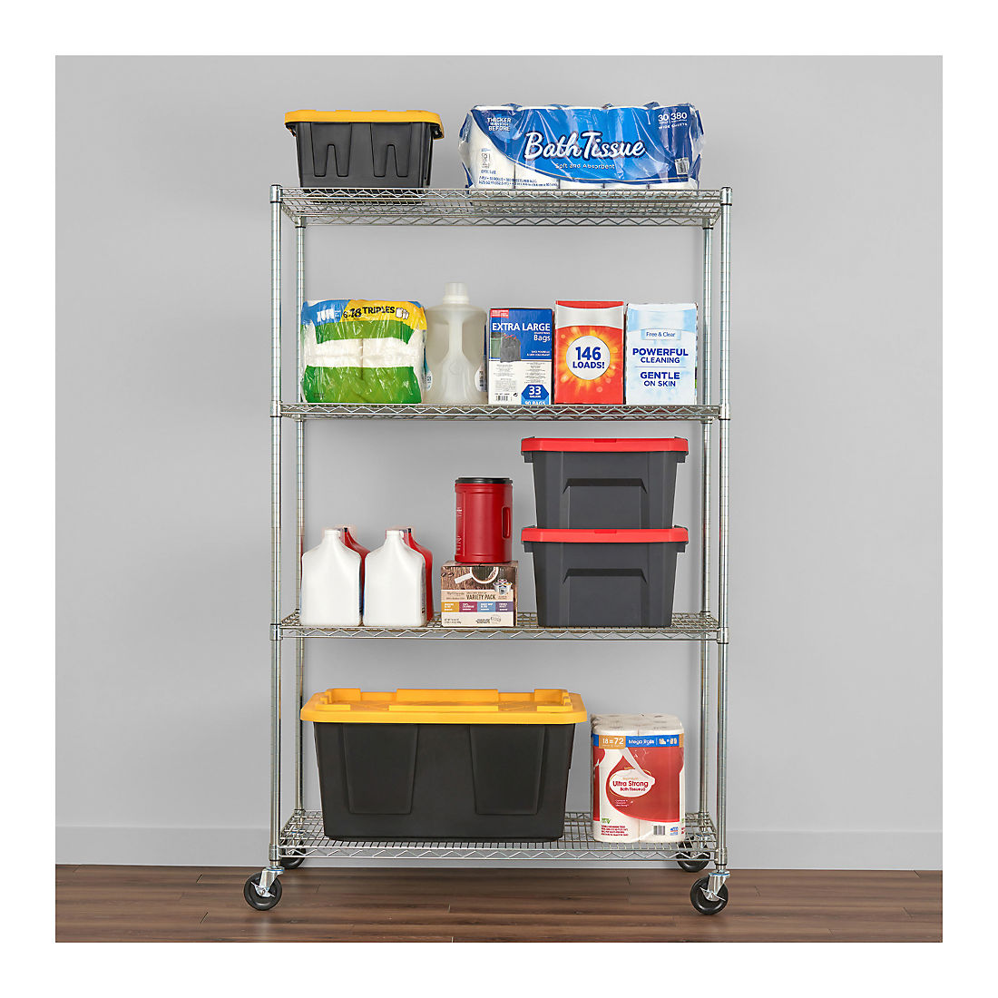 SafeRacks 24" x 48" x 72" 4-Tier Wire Shelving