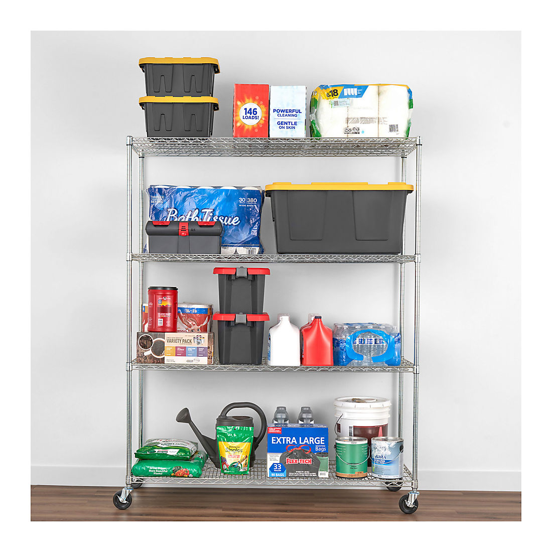 SafeRacks 24" x 60" x 72" 4-Tier Wire Shelving