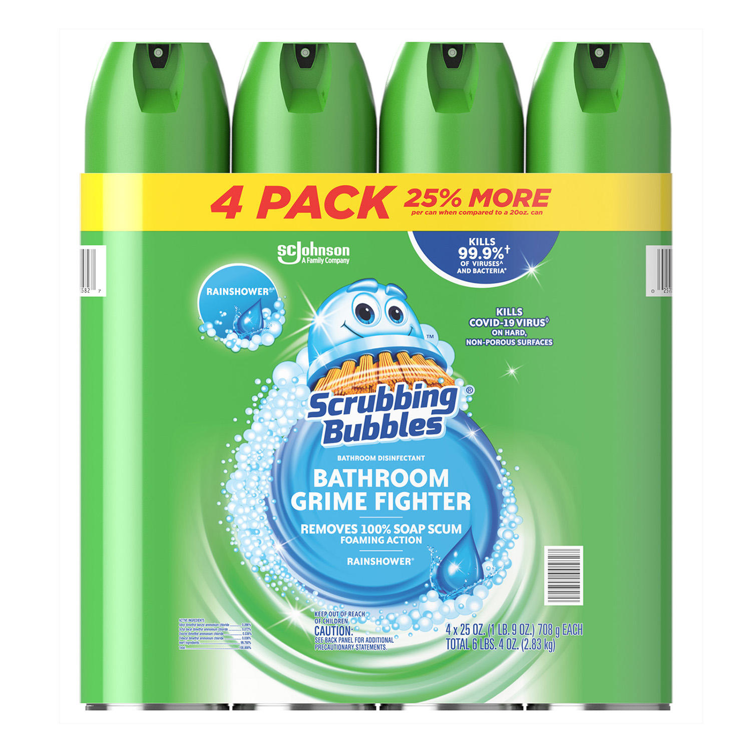 Scrubbing Bubbles Foaming Bathroom Cleaner, Rainshower (25 oz., 4 pk.)