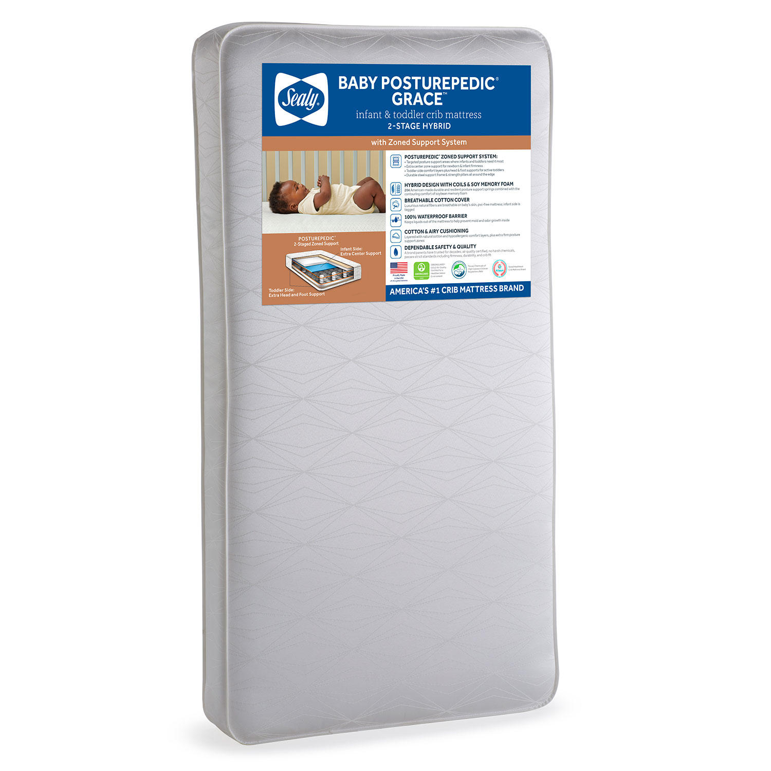 Sealy Baby Posturepedic Grace 2-Stage Hybrid Crib Mattress