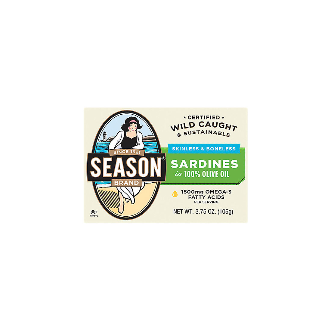 Season Brand Skinless and Boneless Imported Sardines in Olive Oil, 5 pk./3.7 oz.