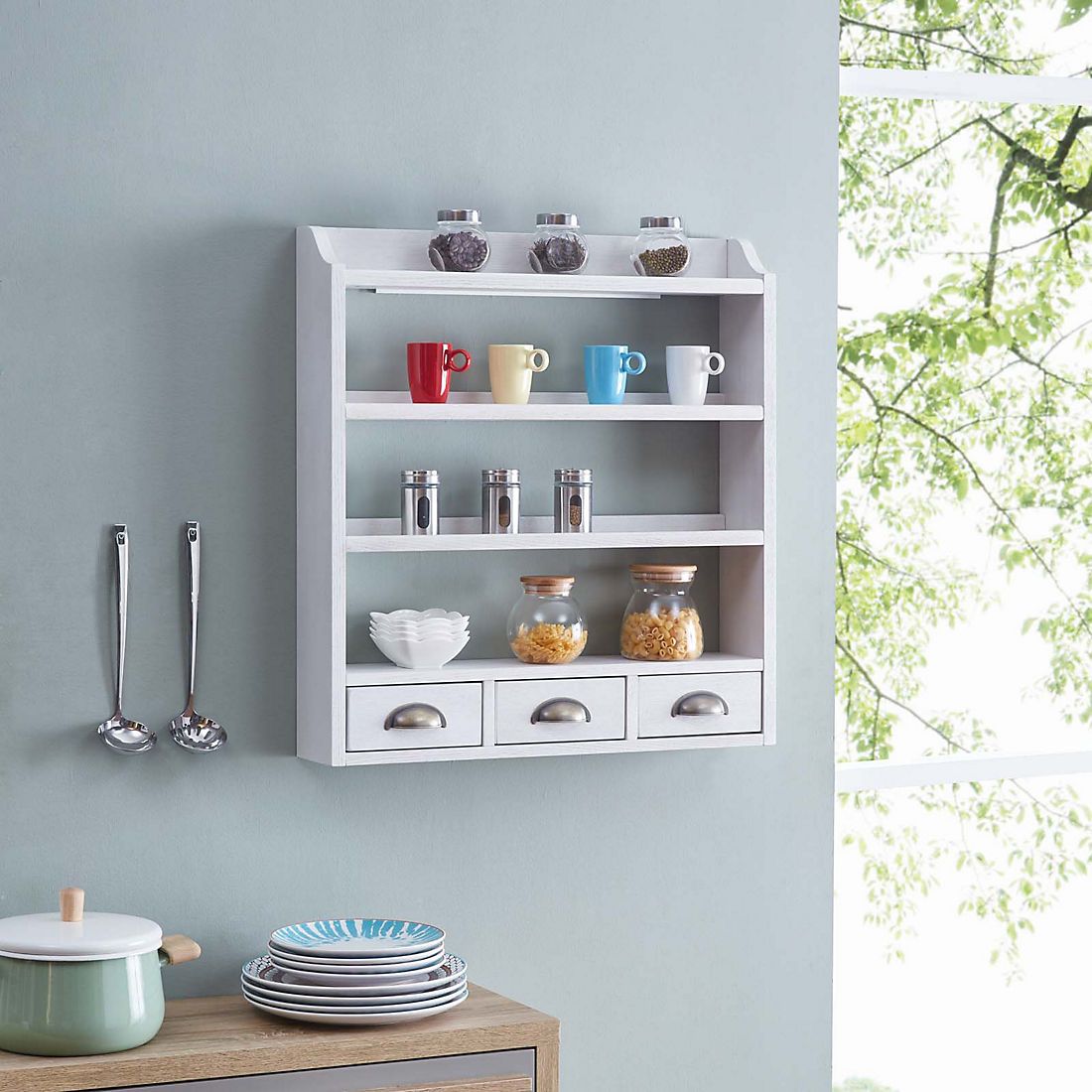 SEI Seryrillo Wall-Mounted Organizer - White