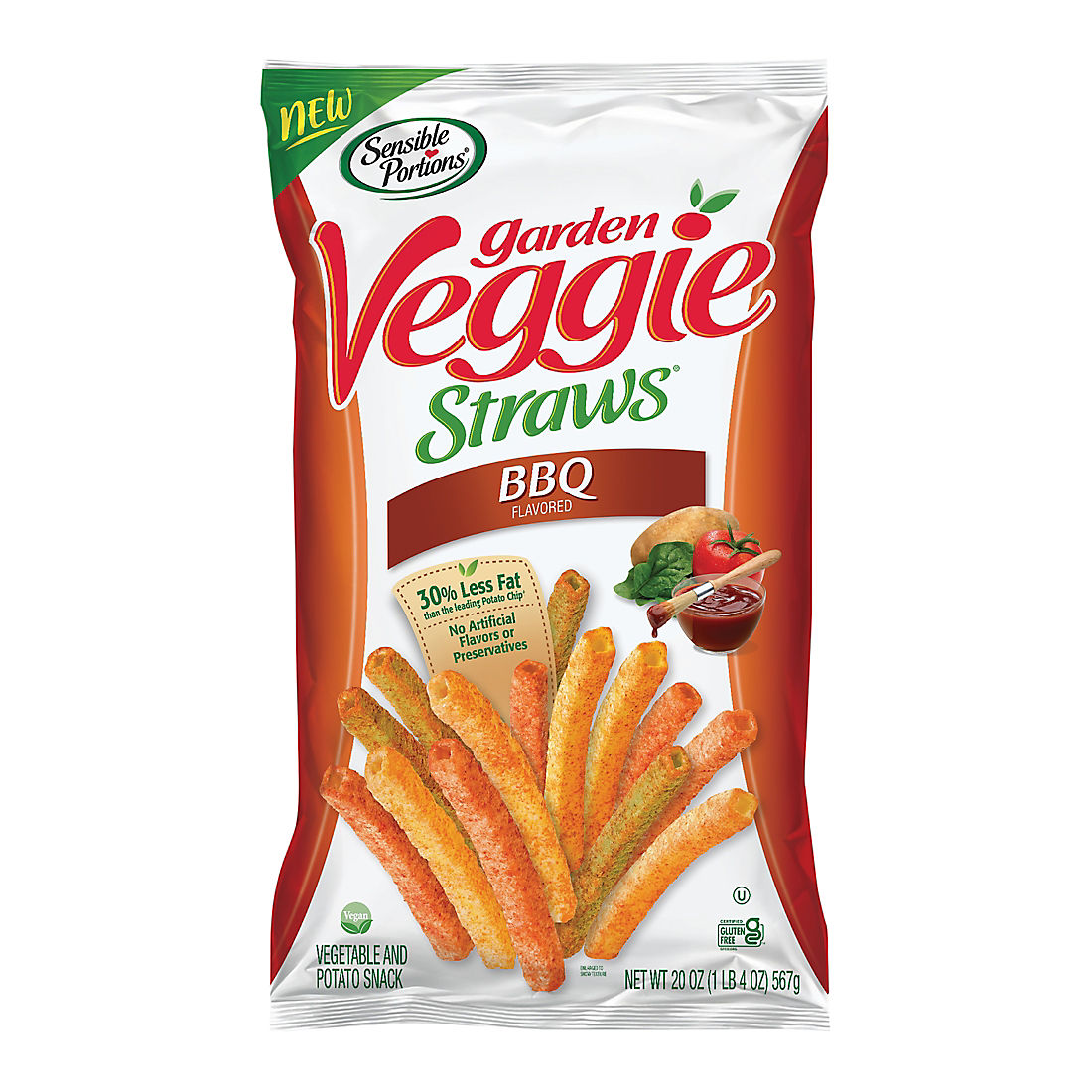 Sensible Portions BBQ Garden Veggie Straws, 20 oz.