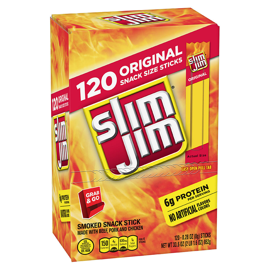 Slim Jim Smoked Snack Sticks, 120 ct./0.28 oz.