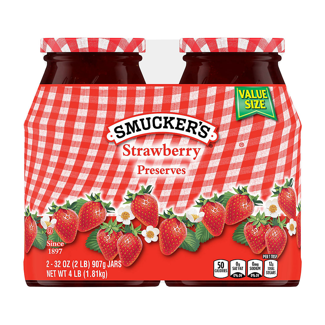 Smucker Strawberry Preserves, 2pk 32 oz.