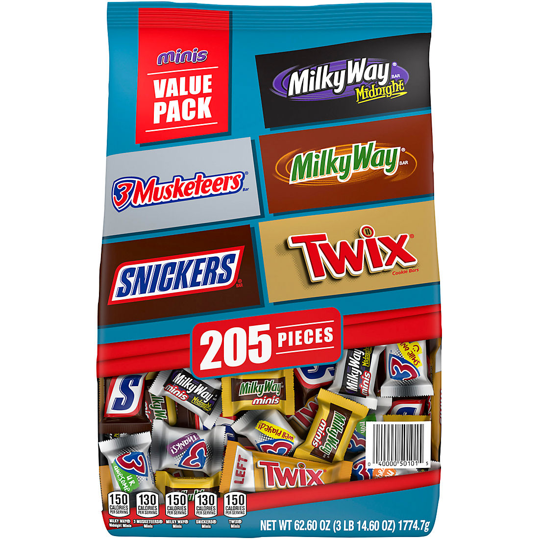 Snickers, Twix And More Chocolate Candy Bars, Bulk Miniature Candy, 205 ct.