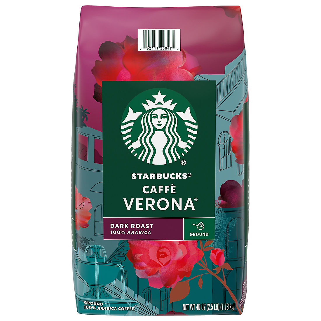 Starbucks Caffe Verona Dark Roast Ground Coffee, 1 bag (40 oz.)