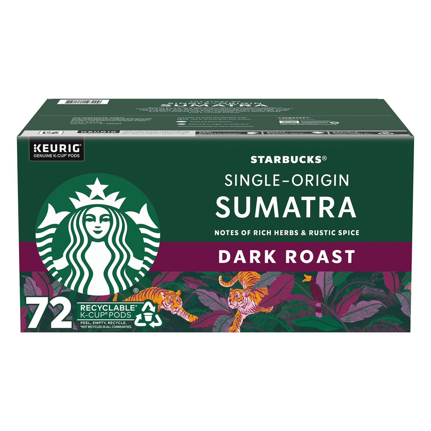 Starbucks Single-Origin Sumatra Coffee K-Cups, Dark Roast (72 ct.)