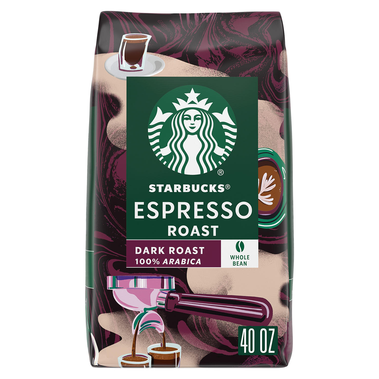 Starbucks Whole Bean Coffee, Espresso Roast Dark (40 oz.)