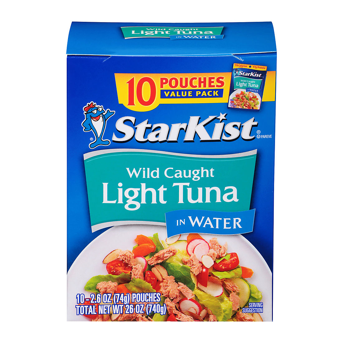 Starkist Chunk Light Tuna in Water Pouches, 10 ct./2.6 oz.