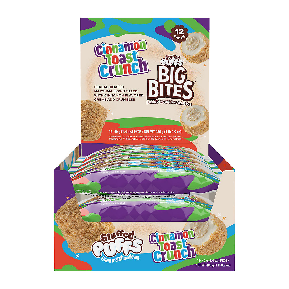 Stuffed Puffs Big Bites Cinnamon Toast Crunch-Filled Marshmallows, 12 ct. / 2 pk.