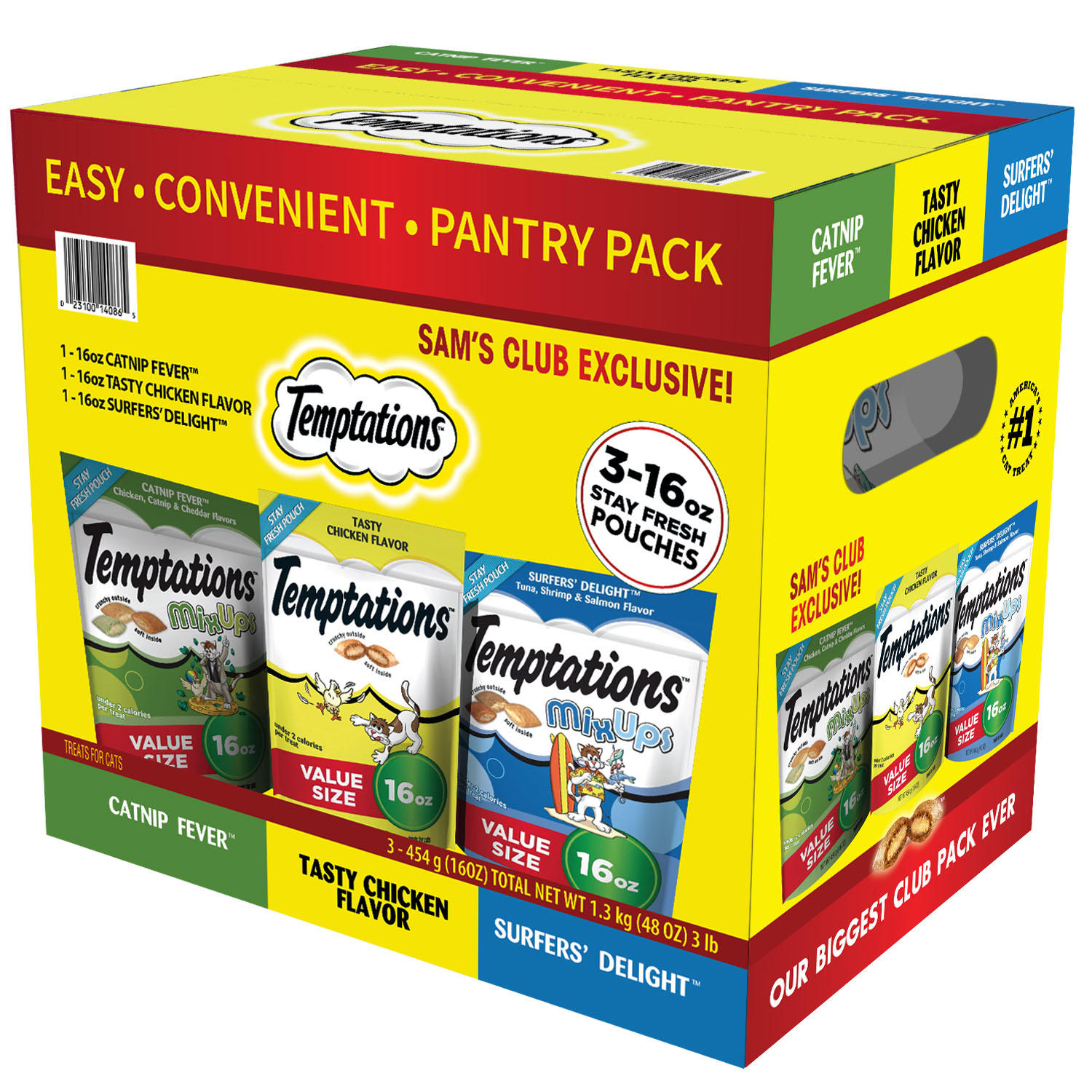 Temptations Cat Treats Stay Fresh Pouches, Flavor Variety Pack (3 ct.)