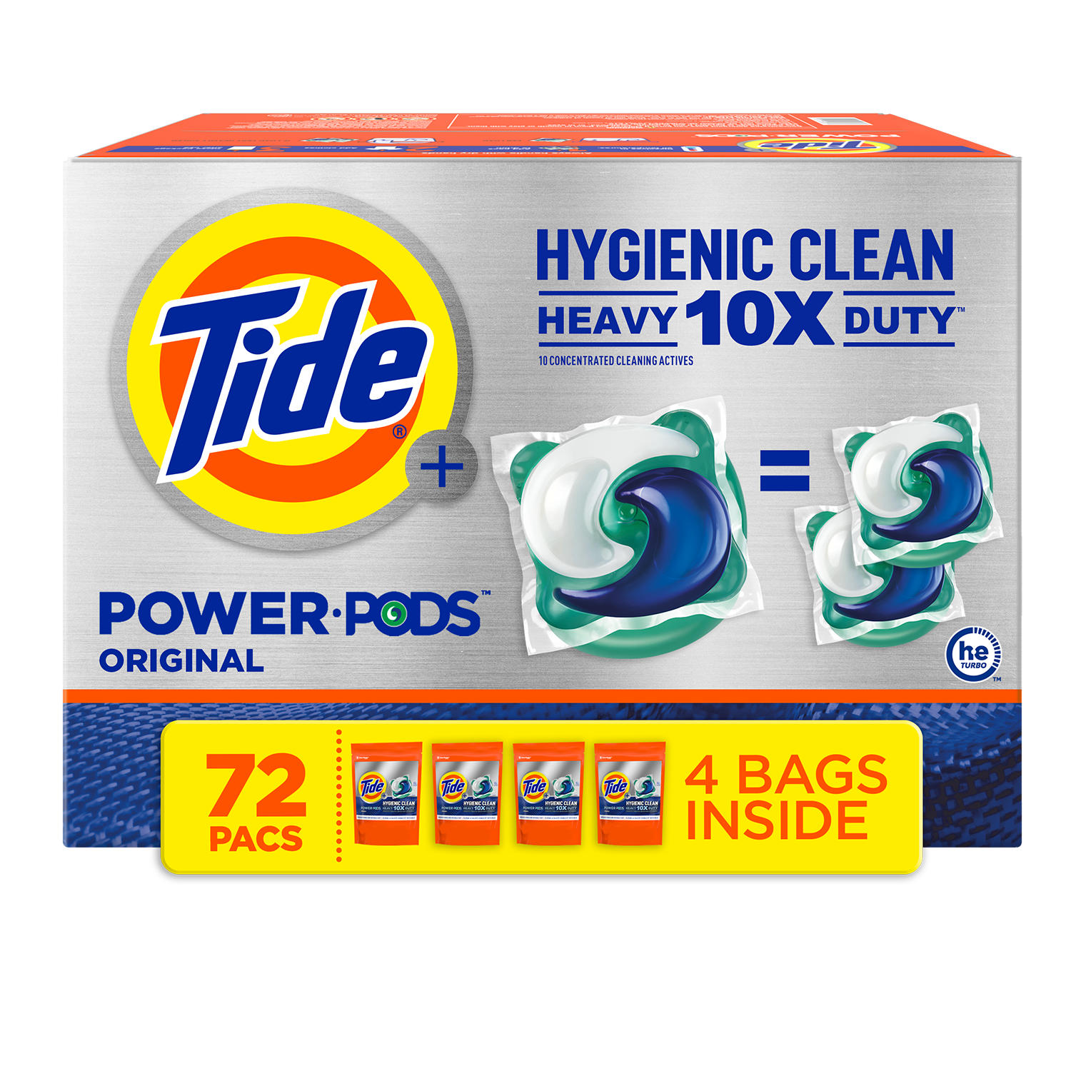 Tide Hygienic Clean Heavy Duty Power PODS Laundry Detergent Pacs, Original (72 ct.)