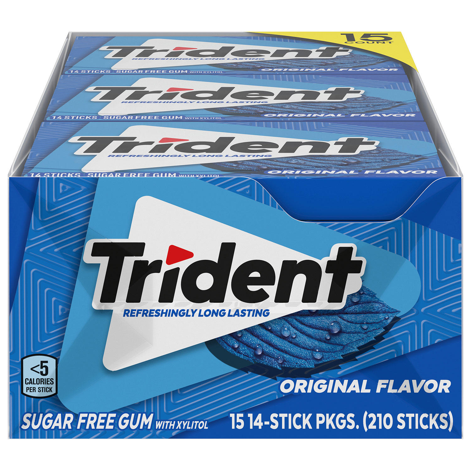 Trident Original Flavor Sugar-Free Gum (14 pc./pk., 15 pk.)