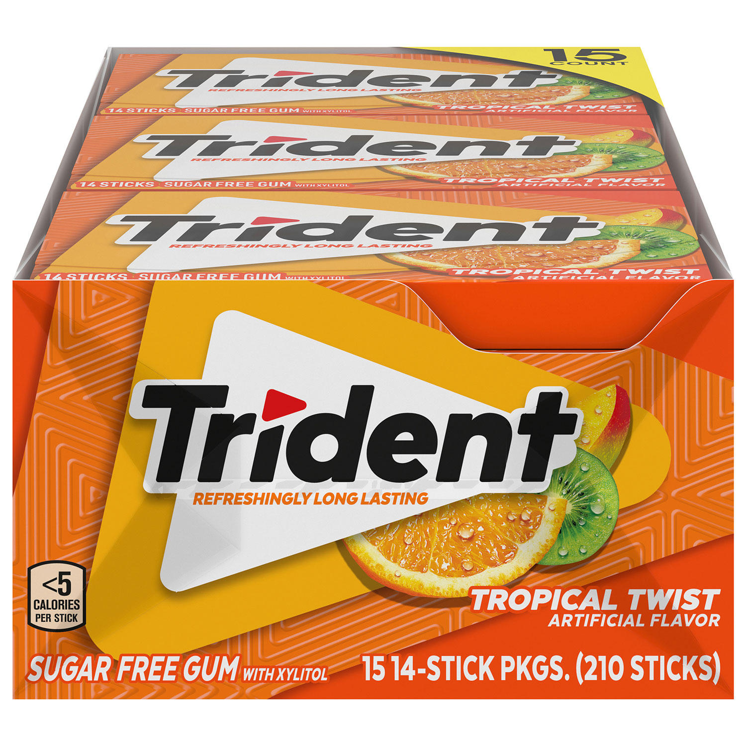 Trident Tropical Twist Sugar Free Gum (14 pieces, 15 pk.)