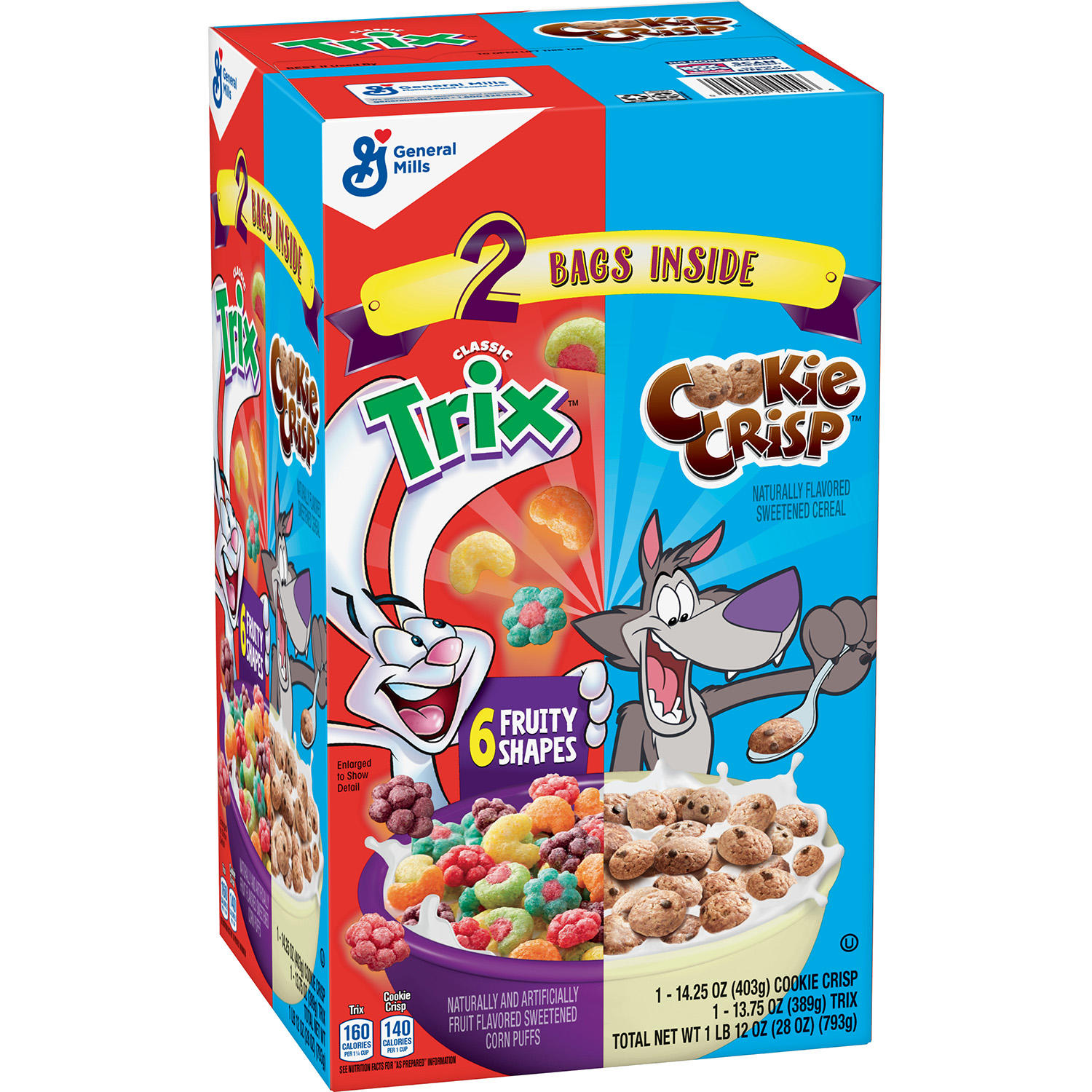 Trix & Cookie Crisp Cereal Variety Pack (28 oz.)