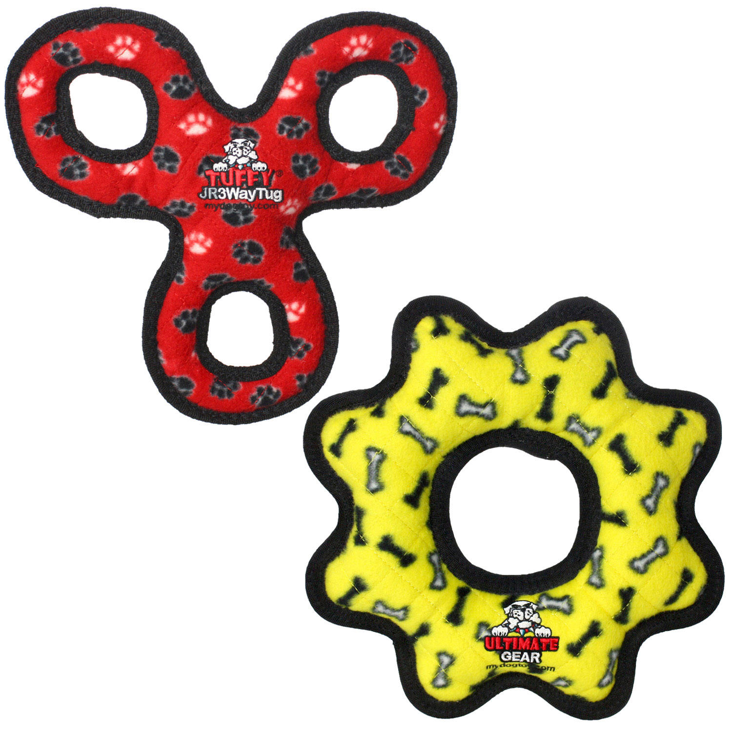 Tuffy Ultimate Gear Ring + 3-Way Tug Dog Toys (2 pk.)