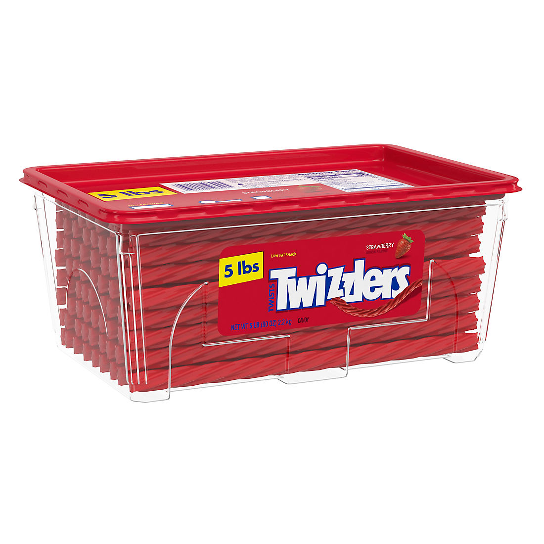 Twizzlers Twists Strawberry Flavored Chewy Candy Bulk Pack, 5 lbs.