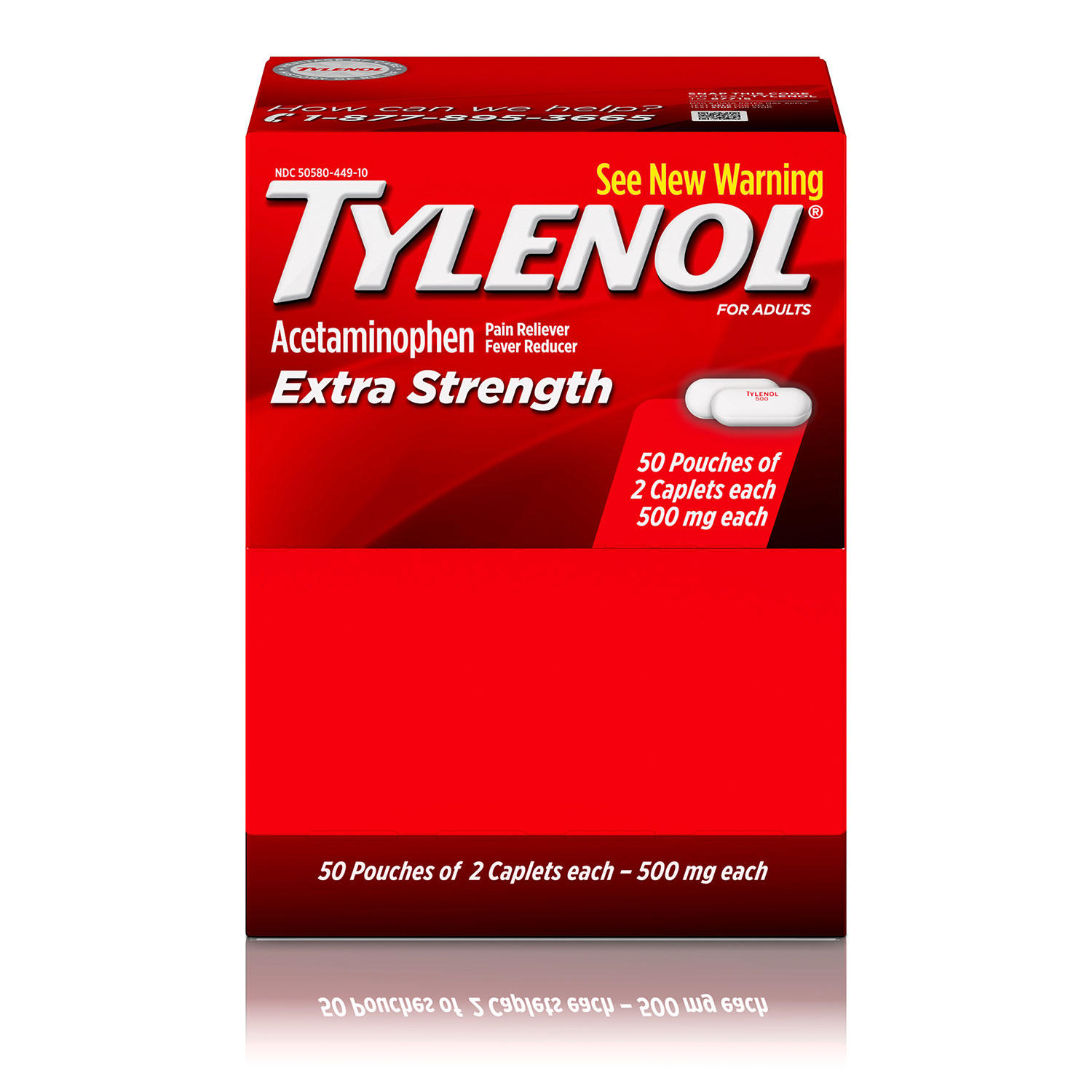 Tylenol Extra Strength Caplets, 500 mg. (50 ct., 2  pk.)