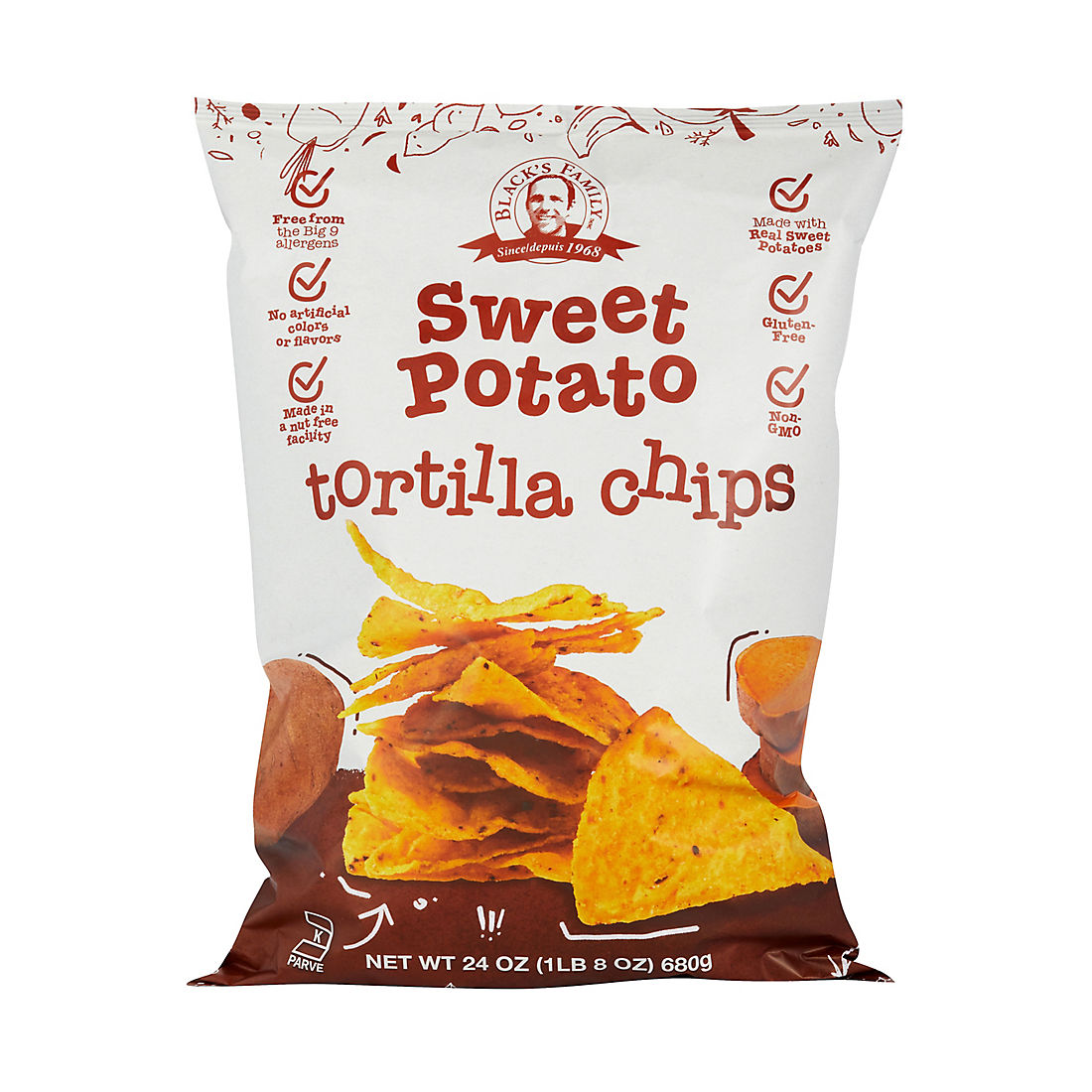 Black's Family Sweet Potato Tortilla Chips, 24 oz.
