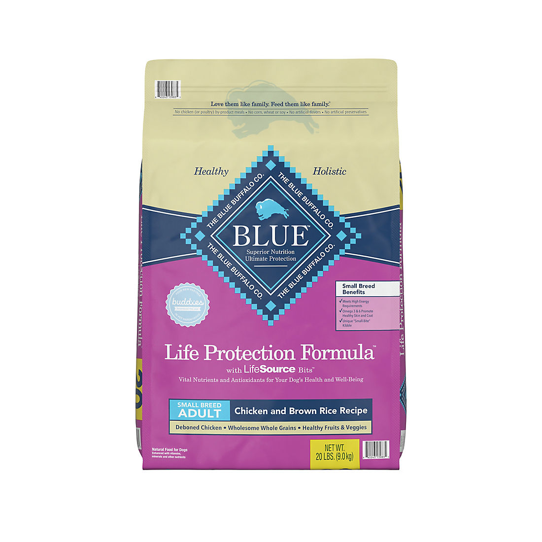 Blue Buffalo Chicken and Brown Rice Life Protection Formula Small Breed Adult Dry Dog Food, 20 lbs.