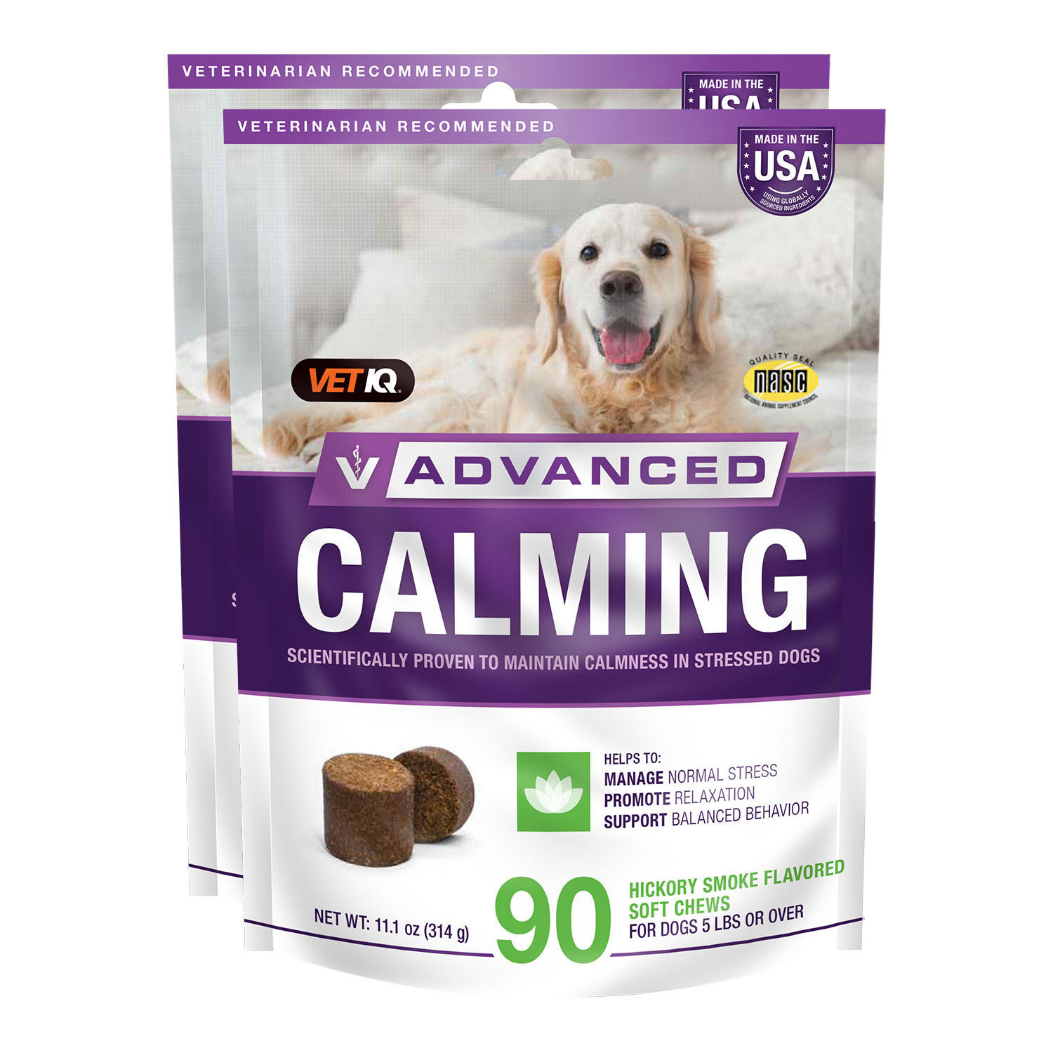 VETIQ Advanced Calming Soft Dog Chews, Hickory Smoke Flavored (90 ct., 2 pk.)