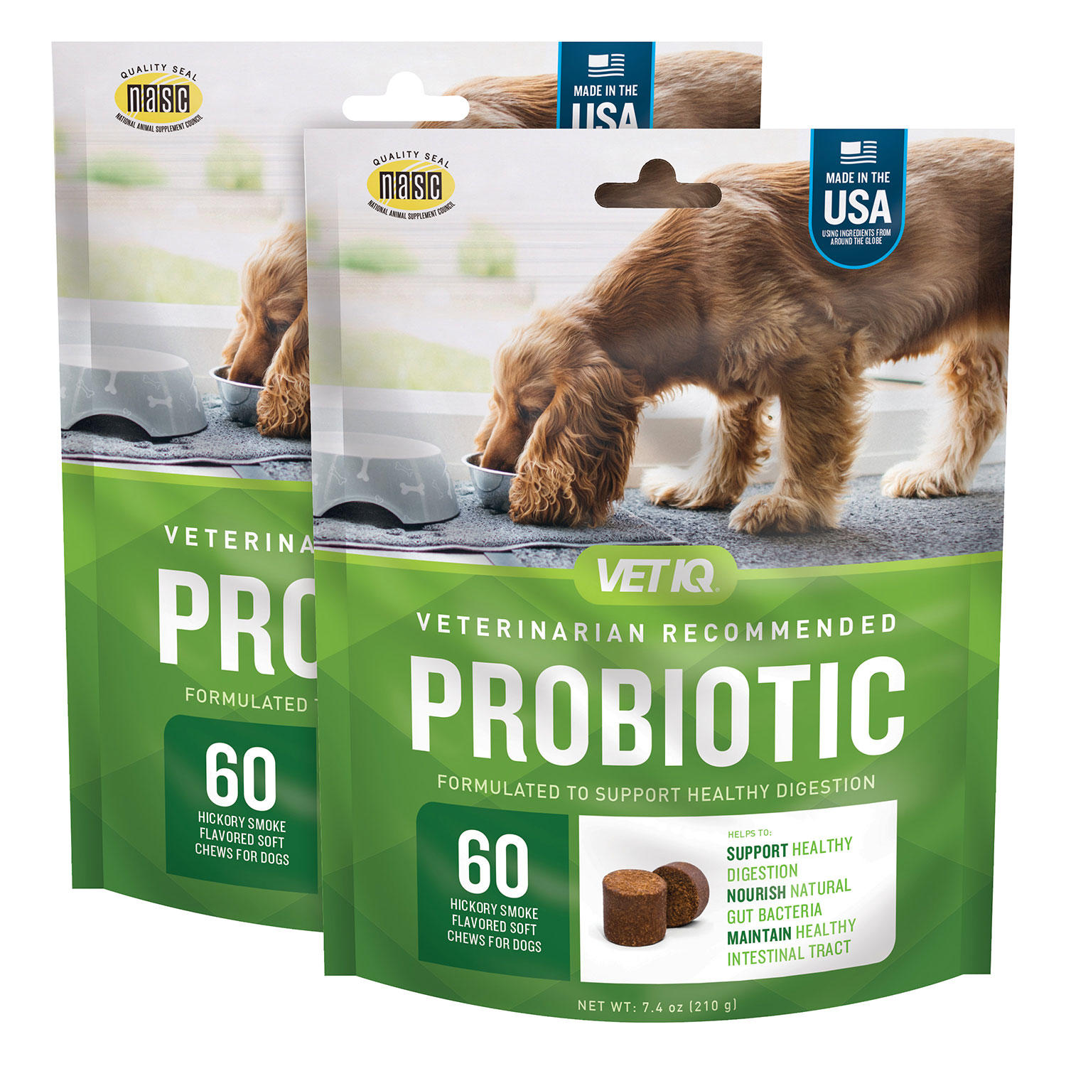 VETIQ Probiotic Soft Dog Chews, Hickory Smoke Flavored (60 ct., 2 pk.)
