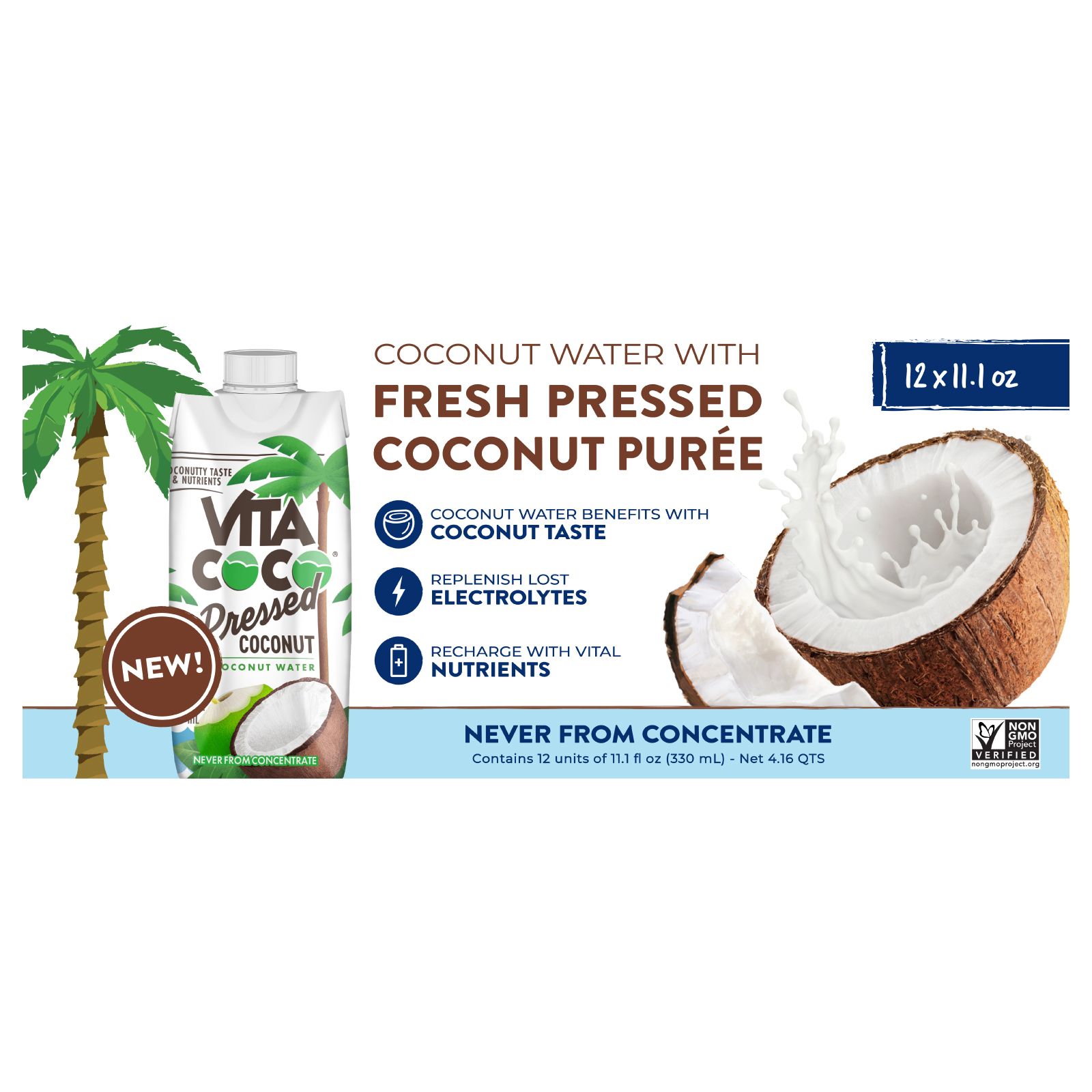 Vita Coco Pressed Coconut Water, 12 pk.