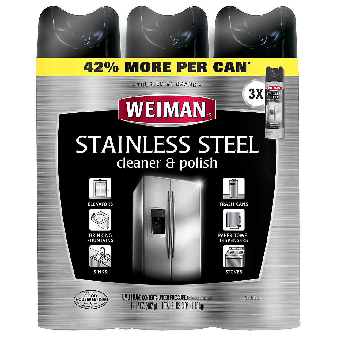 Weiman Stainless Steel Cleaner, 3 pk./17 oz.