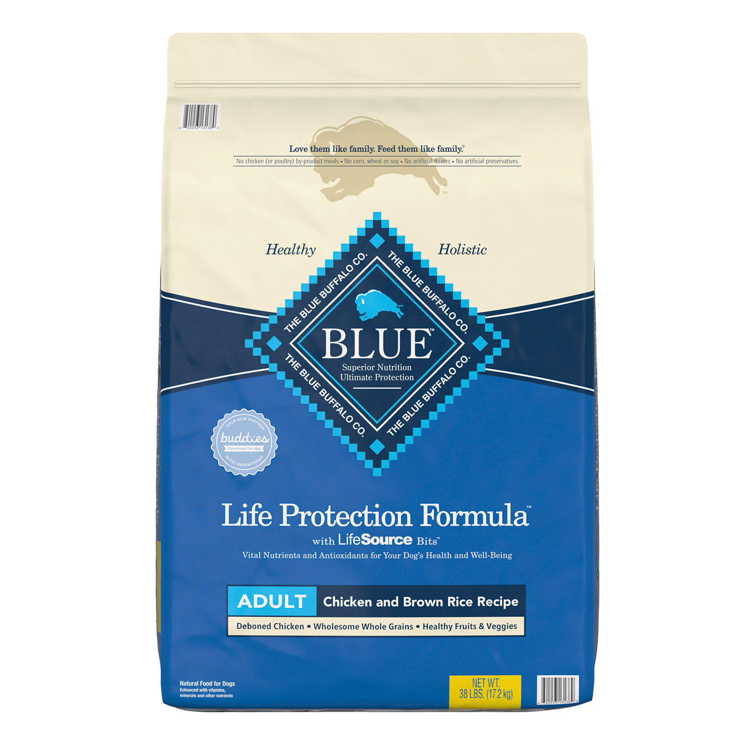 Blue Buffalo Life Protection Formula Natural Adult Dry Dog Food, Chicken & Brown Rice (38 lbs.)