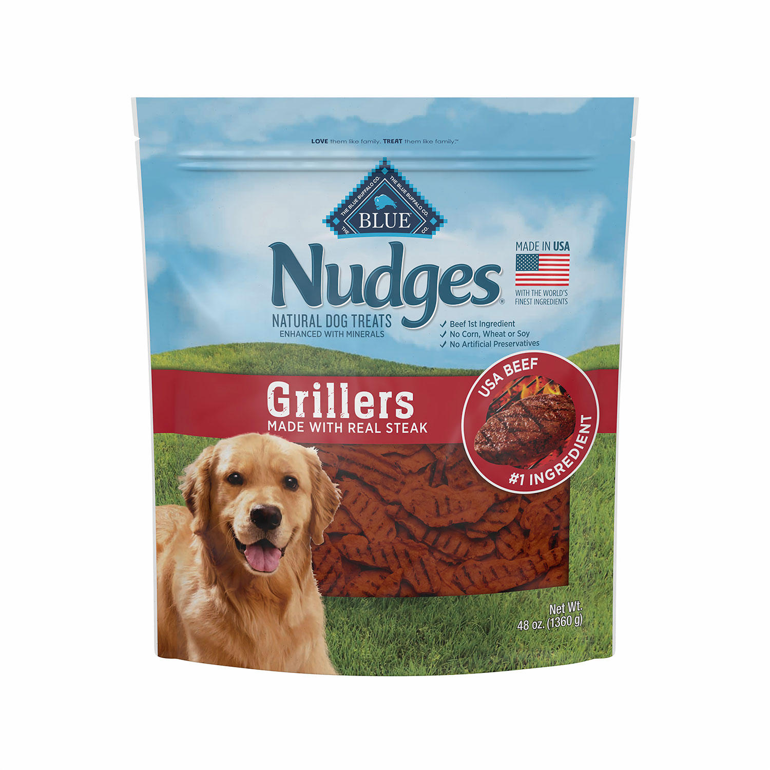 Blue Buffalo Nudges Grillers Natural Dog Treats, Steak Flavored (48 oz.)
