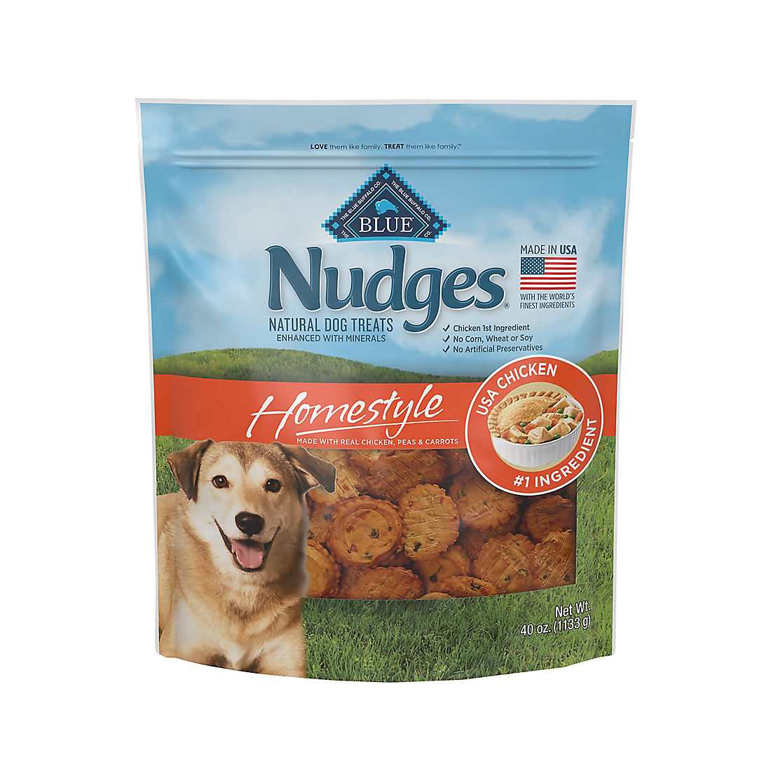 Blue Buffalo Nudges Homestyle Natural Dog Treats - Chicken, 40 oz.