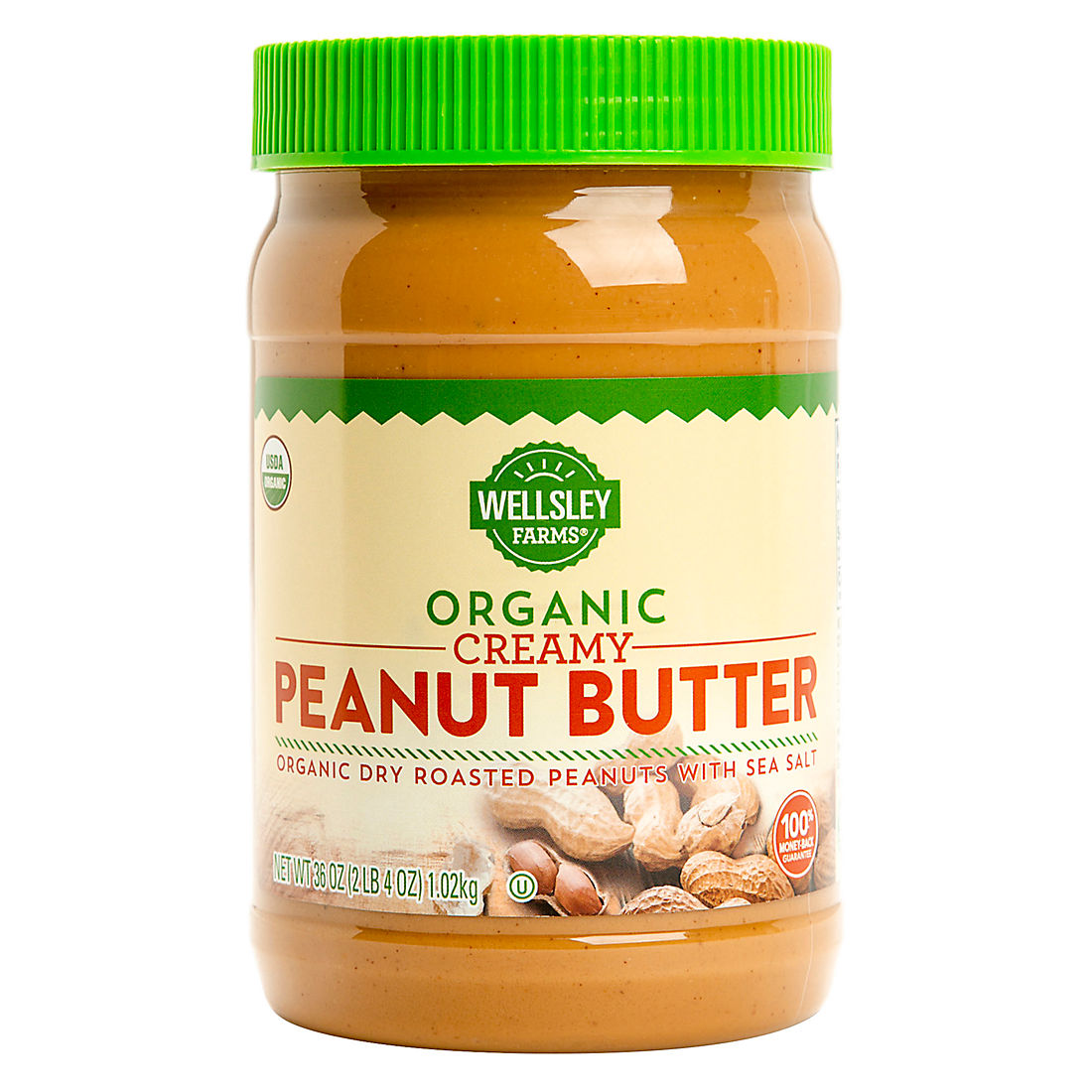 Wellsley Farms Organic Creamy Peanut Butter, 36 oz.