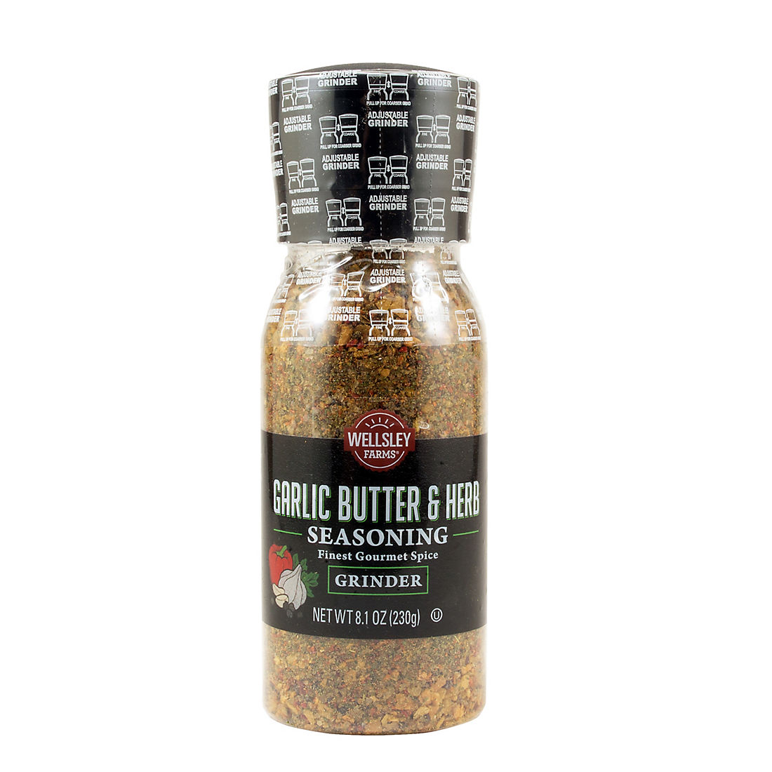 Wellsley Farms Smoky Buttery Garlic and Herb Grinder, 8.1 oz.