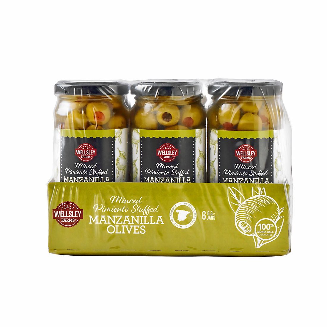 Wellsley Farms Spanish Stuffed Manzanilla Olives,  6pk 8.3oz.