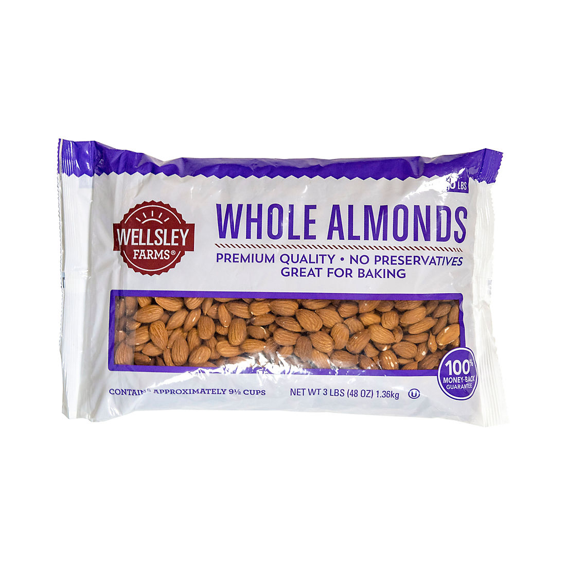 Wellsley Farms Whole Almonds, 48 oz.