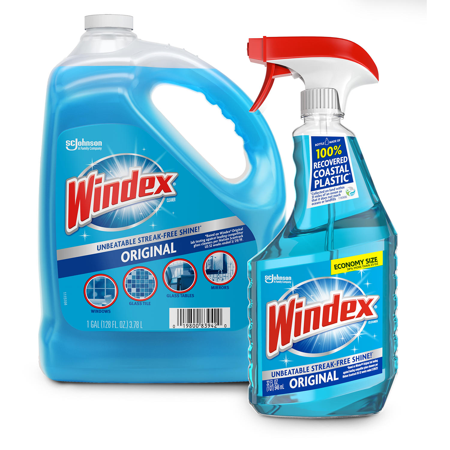 Windex Original Glass Cleaner (128 fl. oz. Refill + 32 fl. oz. Trigger)